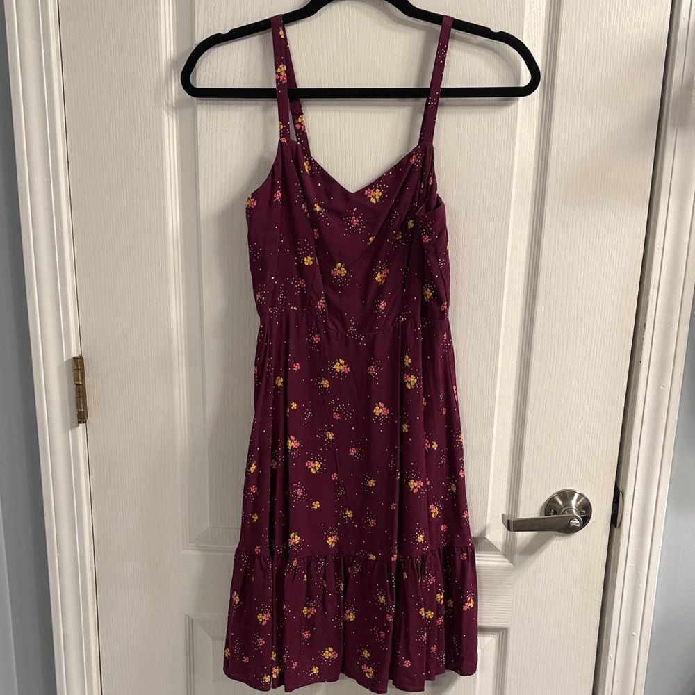 Old Navy Maroon Floral Mini Dress